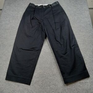 Everlane Pants Womens 8 Black Cropped Wide Leg‎ Dress Trouser Cotton Silk Blend